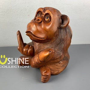 Handmade Wooden Monkey With Huge Penis,Monkey sculpture,Penis Wood Carving,Hand Carved Statue,Mature Gift,Gift For Him,Unique Table Decor,
