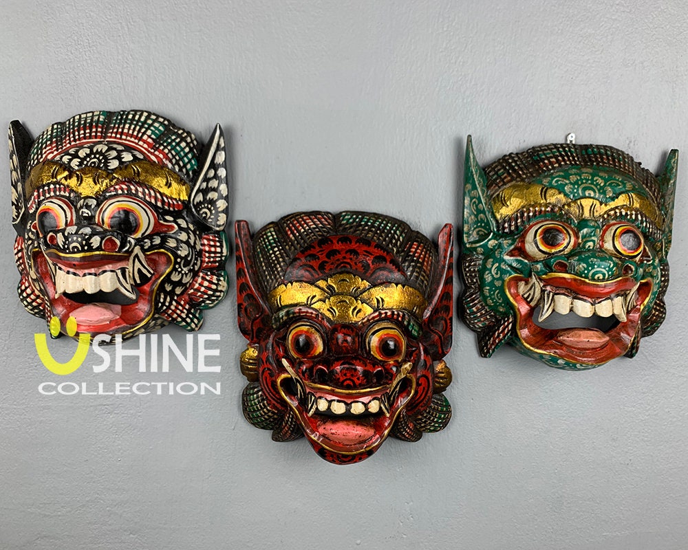 Antique Wall Maskvintage Maskbalinese Barong Maskhome Etsy Hong Kong