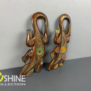 Set de 2 Gecko pared colgante arte de la pared decoración de | Etsy