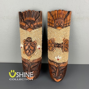 Set of 2 African Wall Decor,Wooden Mask Wall Hanging,Tribal Mask,Home Decor,Hand Painted Mask,Colorful Mask,Wood Figure,Sculpture,Antique
