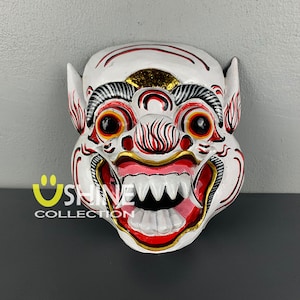 Antique Wall Mask,Vintage Mask,Balinese Barong Mask,Home Decoration,Indonesian Wall Mask,Hand painted Wooden Mask,Wood Sculpture,Wood Figure