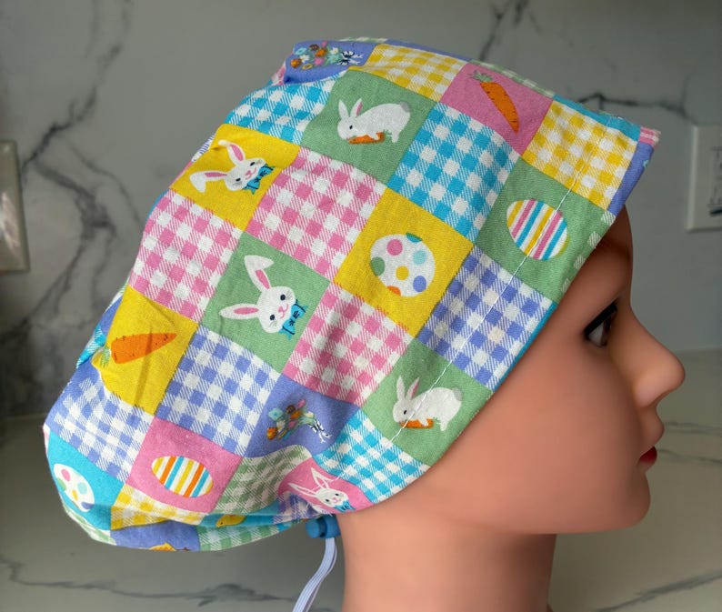 Patchwork Easter Scrub Cap image 5