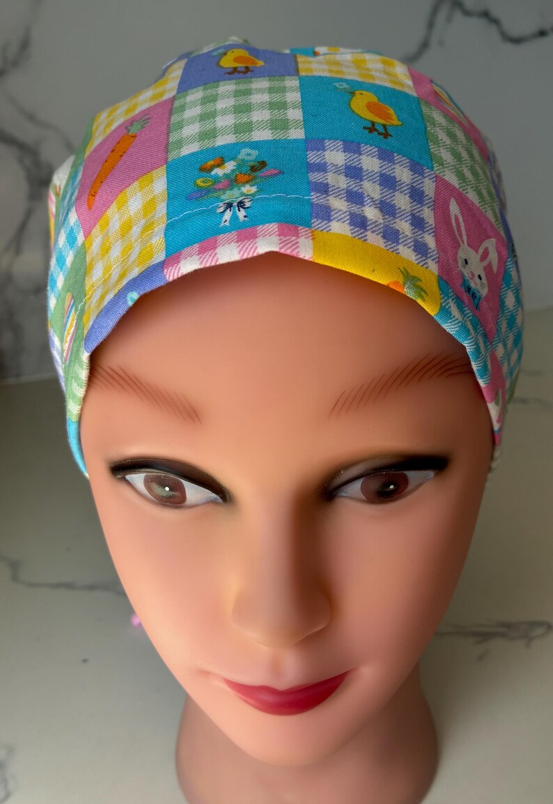 Patchwork Easter Scrub Cap image 2