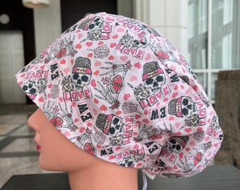 Retro Valentine’s Day Scrub Cap Euro Style