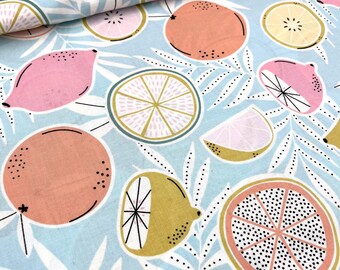 Lemons and Citrus Fruits Fabric
