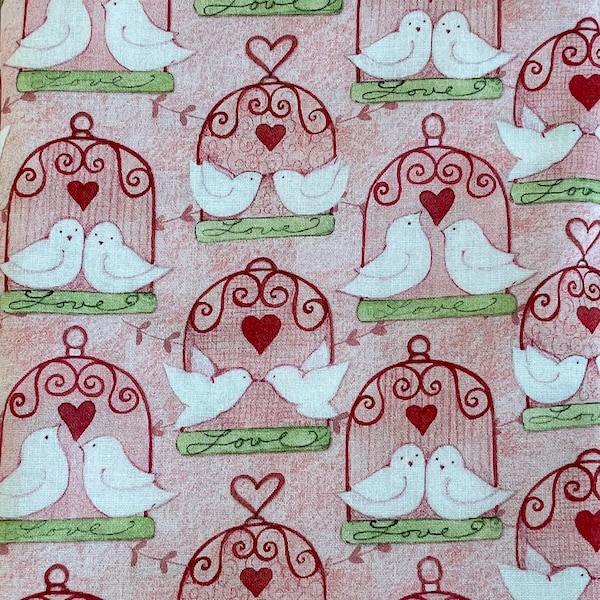 Love Birds Valentine’s Day Fabric