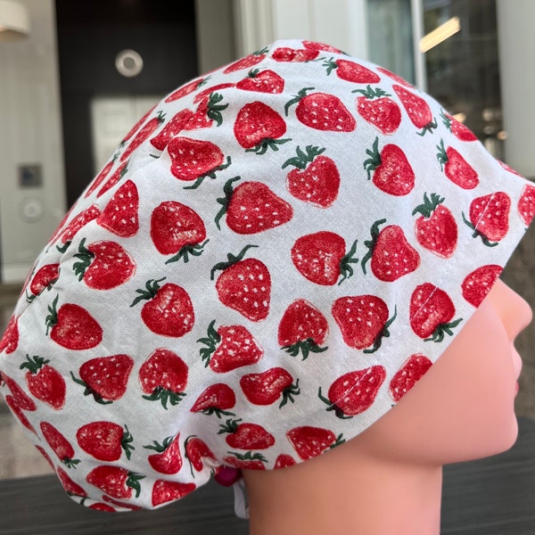 Tossed Strawberry Scrub Cap