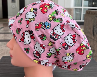 Hello kitty Christmas Scrub Cap