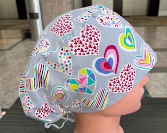 Rainbow Prism Heart Scrub Cap Euro Style