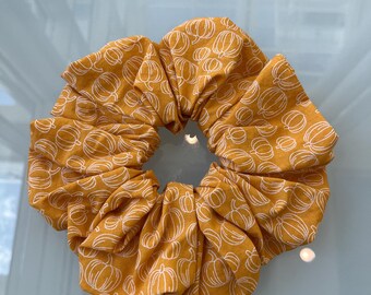 XL, jumbo pompoenscrunchies voor herfsthaar