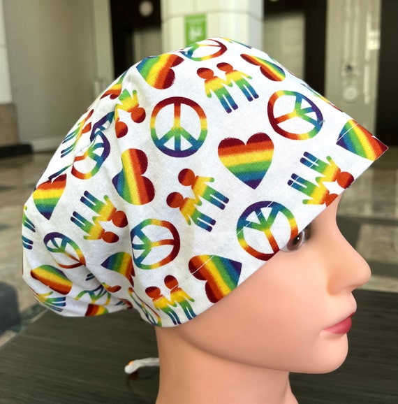 PRIDE Month Icons Rainbow Scrub Cap 