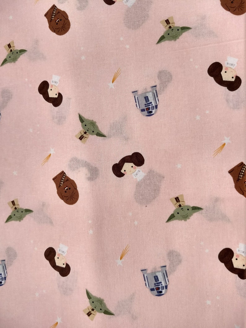 Yoda Starwars on Pink 12 Yard 100 percent cotton fabric The Rebel Child