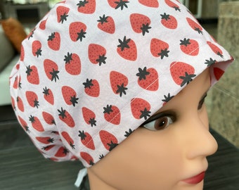Mini Pink Strawberry Scrub Cap