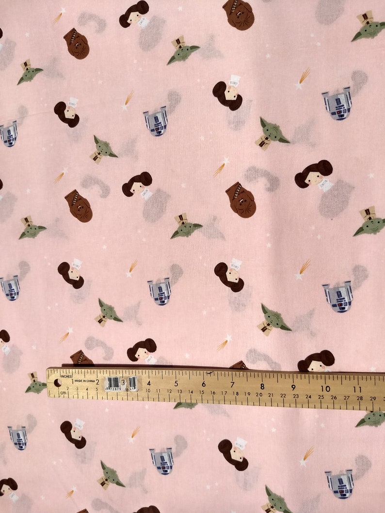 Yoda Starwars on Pink 12 Yard 100 percent cotton fabric The Rebel Child