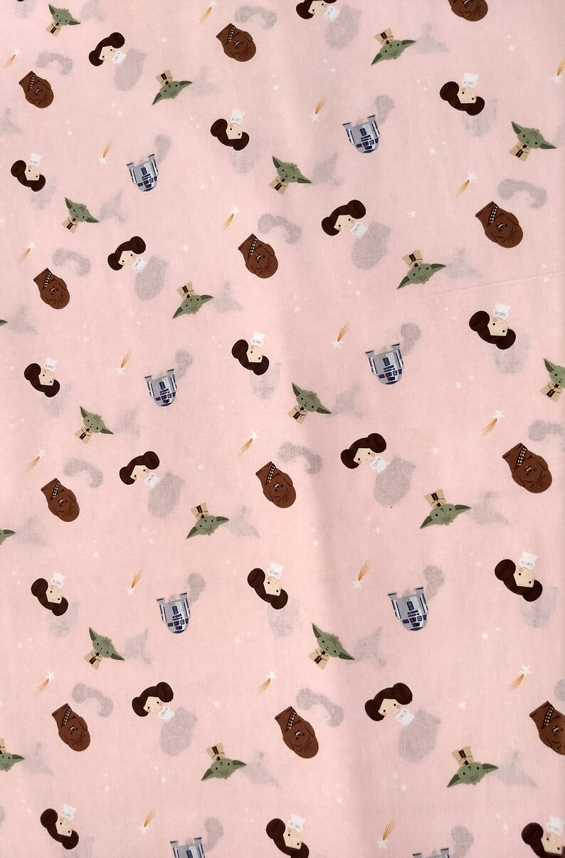 Yoda Starwars on Pink 12 Yard 100 percent cotton fabric The Rebel Child