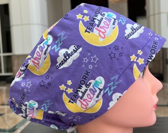 Team Work Makes the Dream Works Anesthesia Scrub Cap Euro Style