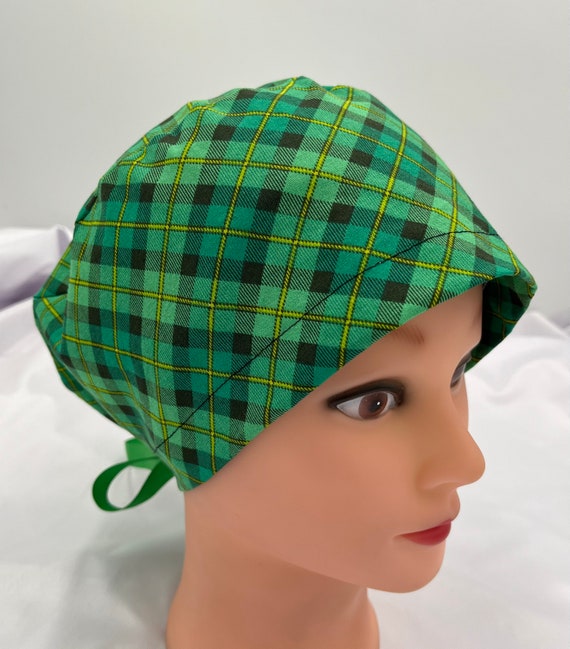 Plaid St.Patrick’s Day Scrub Cap