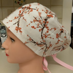 Cherry Blossoms Euro Style, Women's, Nurse's and Doctor's Surgical Scrub Cap