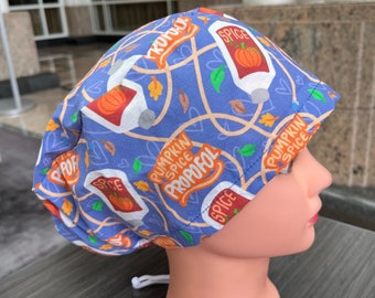 Pumpkin Spice Propofol Anesthesia Scrub Cap