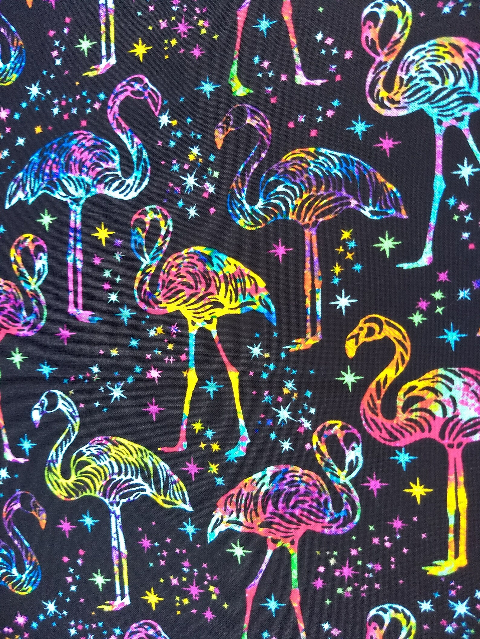 Galaxy Rainbow Color Flamingos 1/2 Yard 100 percent cotton Etsy