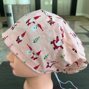 Pink  Santa  Claus Christmas Scrub Cap