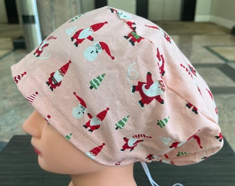 Pink  Santa  Claus Christmas Scrub Cap