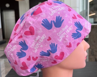 Warm Hearts Valentine’s Day Scrub Cap