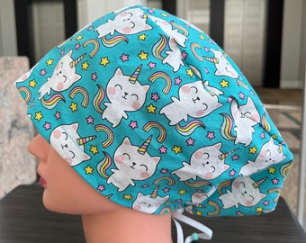 Unicorn Cat Scrub Cap