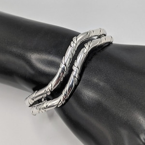 Taxco Mexico 925 Modernist Sterling Silver 7.5&quot; Cuff Bracelet 27 Grams