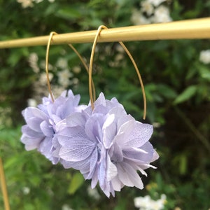 Boucle d'oreille pendantes rigides en fleurs d'hortensia fraîches stabilisées image 9