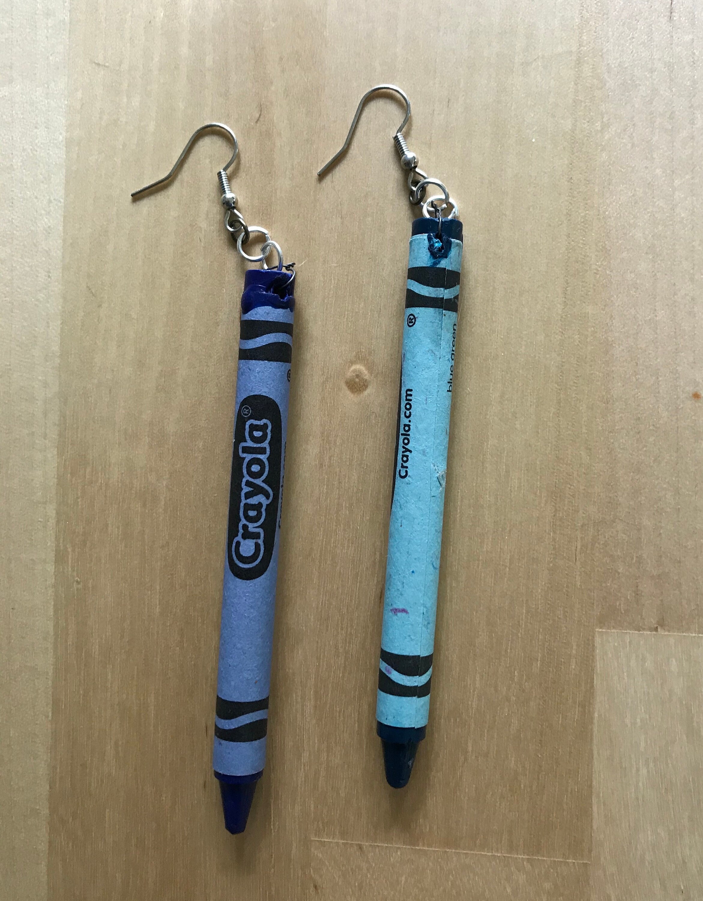 Blue and Teal Crayola Crayon Earrings Etsy