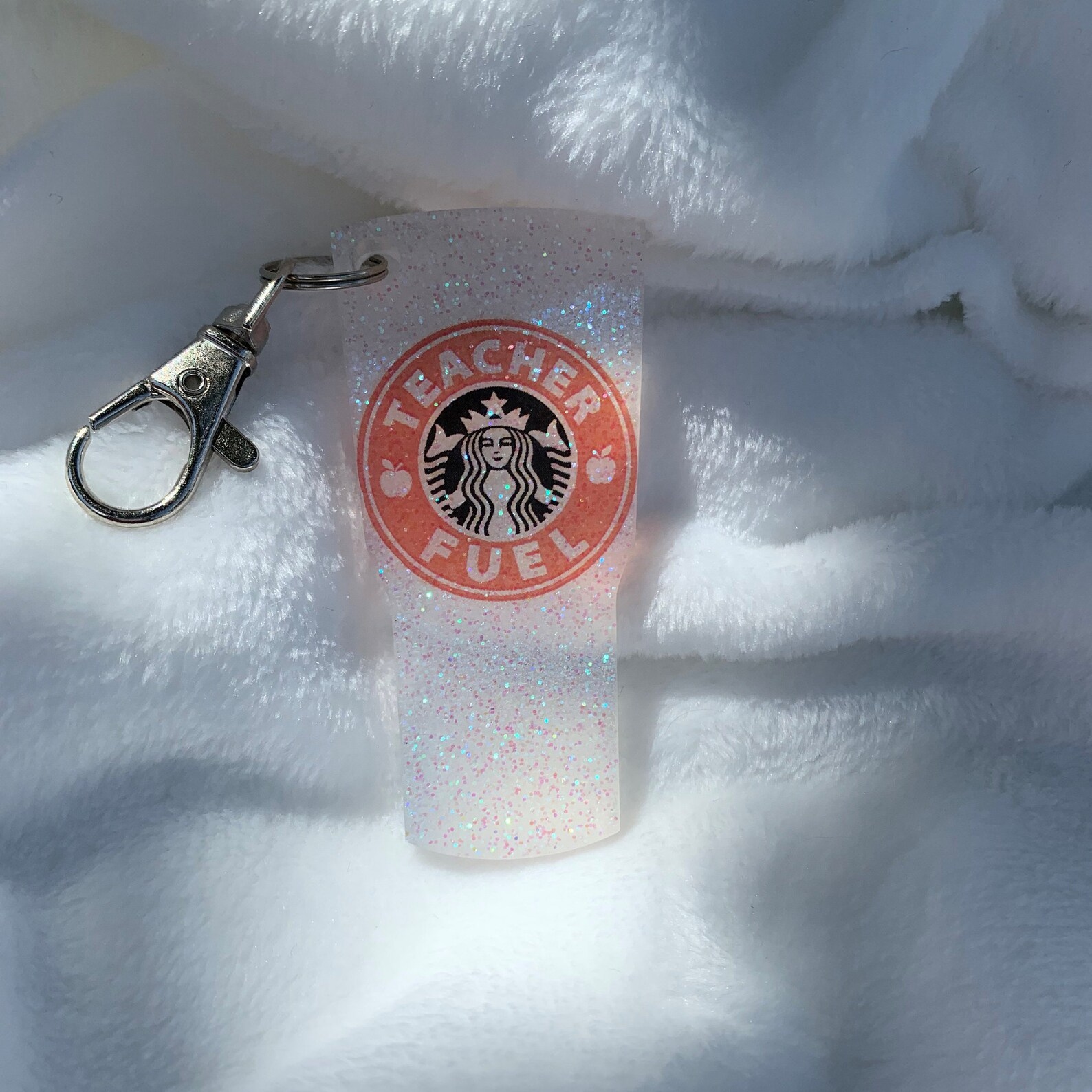 Starbucks Resin Keychain Glitter Resin Keychain Starbucks Etsy