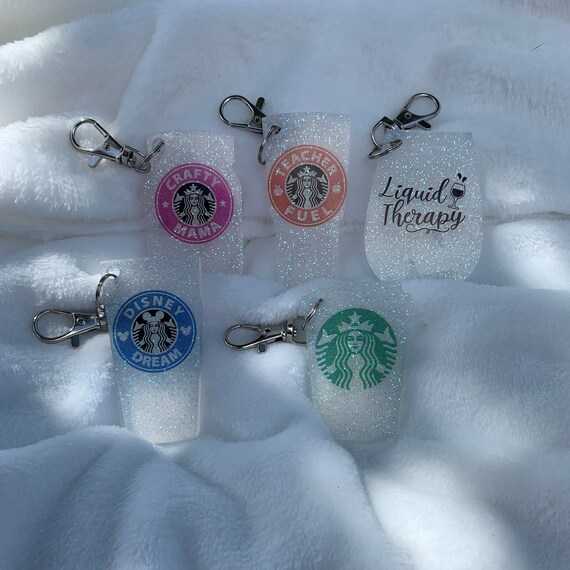 Starbucks Resin Keychain Glitter Resin Keychain Cup Etsy