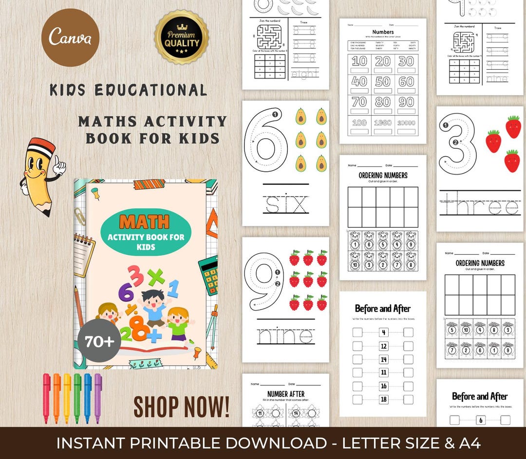 Math Activity Book for Kids: Fun Number Games & Problem Solving ...