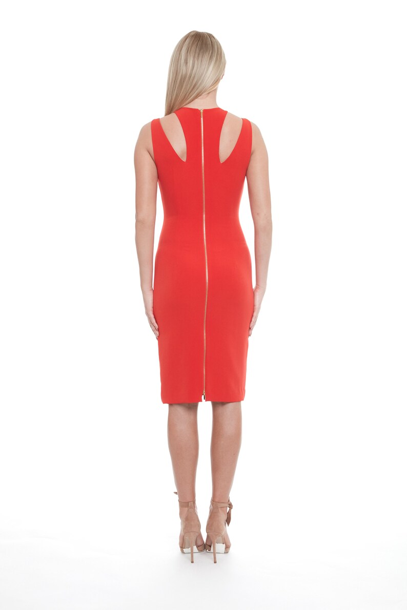 Cocktail dress in color Tangerine by Posh Couture