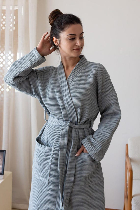 knee length dresses for ladies Undercover Womens Waffle Fleece Zip Dressing Gown – Slumber Hut main image 0