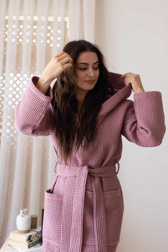 strapless open back dress Pastunette Waffle Knit Dressing Gown, Pink main image 0