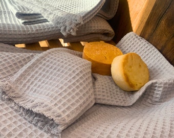 Organic Cotton Waffle Towel Set,  Eco-Friendly-Absorbent Towel, Handmade Soft Towel for Beach, Bath & Travel