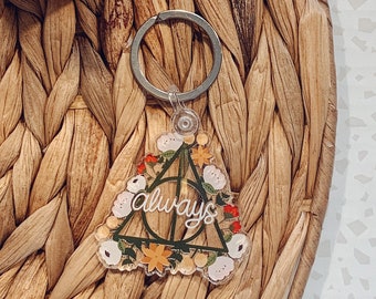 Resin Deathly hallows bookmark and keychain
