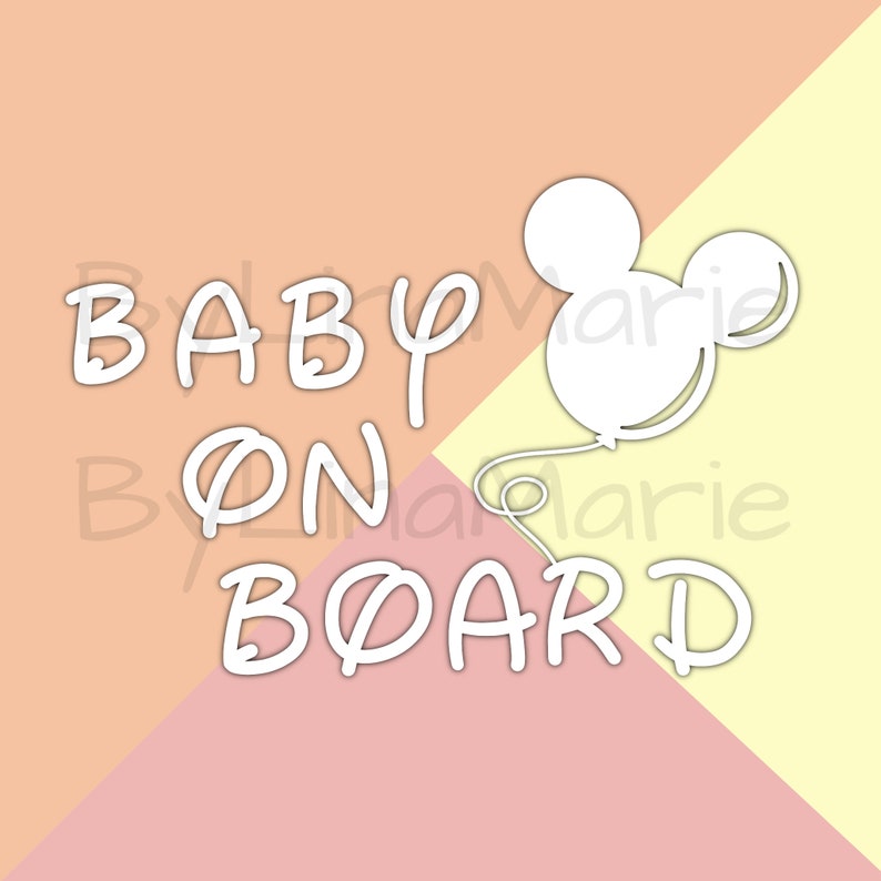 Baby On Board Disney Car Decal Custom Baby On Board Decal Balloon Disney Baby Car Decal Baby On Board Car Decal Mickey Mouse Decal Bumper Stickers Stickers Labels s