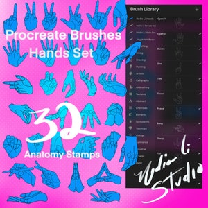 Procreate Anatomie Pinsel (32 digitale Stempel) Hände Hände Hände!