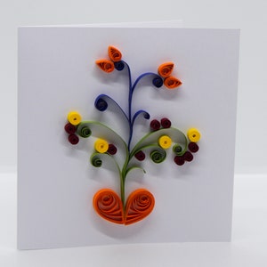 Biglietto di auguri quilled / Unico quilling fatto a mano / Fioritura floreale naturale / Qualsiasi occasione speciale / Buon compleanno Anniversario / Congratulazioni Congratulazioni