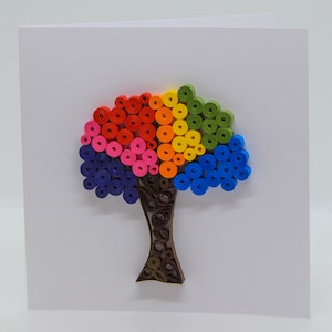 Carte colorée à l’arbre matelassé| Félicitations Félicitations| Tellement fier de toi| Penser à vous| Joyeux anniversaire| Célébration| Je t’aime beaucoup