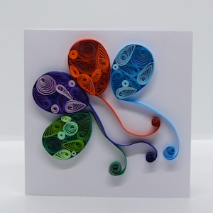 Balloon Quilled Tarjeta de felicitación / Celebración Felicitaciones Bien Hecho / Feliz cumpleaños Aniversario / Buena suerte / Mejores deseos / Gracias