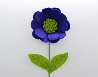 Purple Flower|Felt Floral Stem|Faux Bouquet|House Home Decor|Handmade|Artificial Decoration|Everlasting Flowers|Wedding Birthday Anniversary
