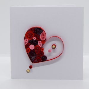 Carte Red Heart Quilled| Joyeux anniversaire| Merci Love You| Vous manquez en pensant à vous| Juste parce que| Carte de vœux de félicitations