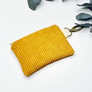 Mini Portemonnaie Cord currygelb, kleines Portemonnaie, Geldbörse, Mini-Geldbörse, Minigeldbörse, Miniportemonnaie, Minietui, Münzetui gelb