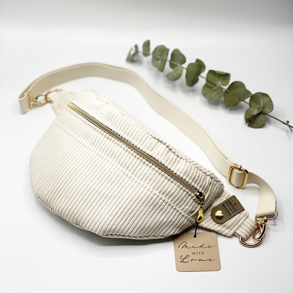 Bumbag Cord beige, Beltbag Cord beige, Hipbag Cord, BumBag Cord, Beltbag Cord, Crossbag Cord, Crossbodybag Cord, Cord bag