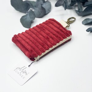 Mini billetera BreitCord rojo vino, billetera pequeña, monedero, mini billetera, mini monedero, mini estuche, monedero