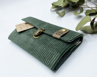 Cartera de pana, cartera de pana: ¡elegante, espaciosa y perfecta para llevar! Cartera pana verde abeto, cartera, cartera de mujer